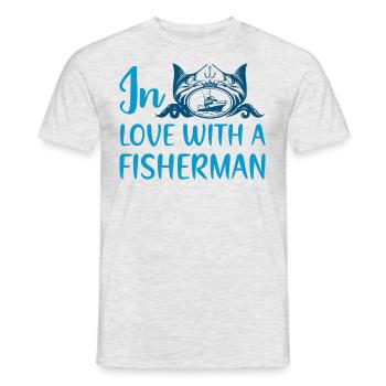 In love with a Fisherman - Männer T-Shirt - Grau meliert - Vorne - AI Model Male 178 dark (178cm)