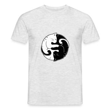 Yin Yang Cat Cat Cat Lover Yoga Balance - Men's T-Shirt - heather grey - Front - AI Model Male 178 dark (178cm)