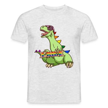 LGBT T-Rex Gay Gay Lesbian Pride Shirt - Men's T-Shirt - heather grey - Front - AI Model Male 178 dark (178cm)