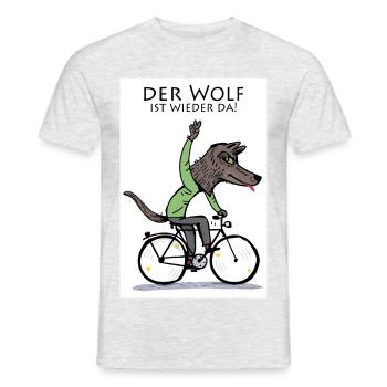 Der Wolf ist wieder da Fahrrad-Comic - Männer T-Shirt - Grau meliert - Vorne - AI Model Male 178 dark (178cm)