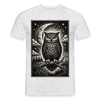 mystical owl - Men's T-Shirt - heather grey - Front - AI Model Male 178 dark (178cm)