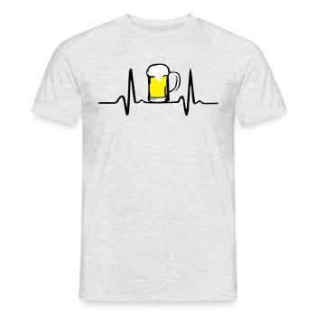 Beer and Heartbeat - Men's T-Shirt - heather grey - Front - AI Model Male 178 dark (178cm)