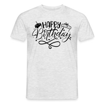Joyeux anniversaire - T-shirt homme - gris chiné - Devant - AI Model Male 178 dark (178cm)