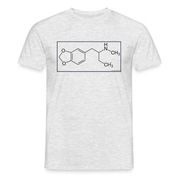 MDMA Ecstasy Party Festival Molekulstruktur Chemie - Männer T-Shirt - Grau meliert - Vorne - AI Model Male 178 dark (178cm)