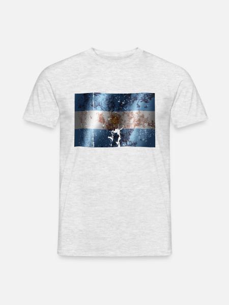 Argentinien Flagge cooler Vintage used Sport Look - Männer T-Shirt - Grau meliert