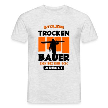 Stolzer Trockenbauer Trockenbau - Männer T-Shirt - Grau meliert - Vorne - AI Model Male 178 dark (178cm)