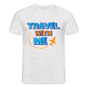 Reise mit mir - Männer T-Shirt - Grau meliert - Vorne - AI Model Male 178 dark (178cm)