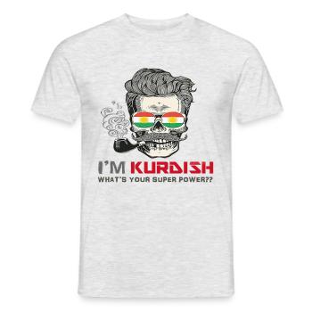 tshirt pour kurd - T-shirt homme - gris chiné - Devant - AI Model Male 178 dark (178cm)