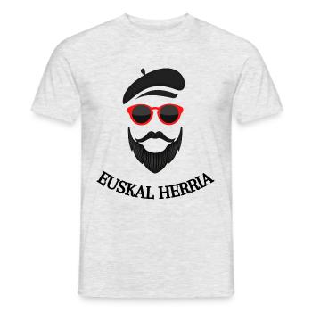 Tête Pays Basque - Euskal Herria - T-shirt homme - gris chiné - Devant - AI Model Male 178 dark (178cm)