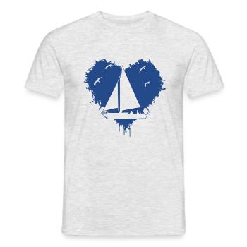 Segeln Segeln, Segelschiff, Boot, Segler, Sailing, - Männer T-Shirt - Grau meliert - Vorne - AI Model Male 178 dark (178cm)