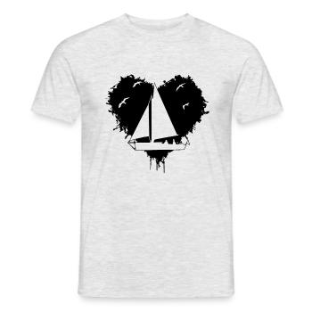 Segeln Segeln, Segelschiff, Boot, Segler, Sailing, - Männer T-Shirt - Grau meliert - Vorne - AI Model Male 178 dark (178cm)