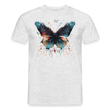 Beauté épanouie du papillon - T-shirt homme - gris chiné - Devant - AI Model Male 178 dark (178cm)