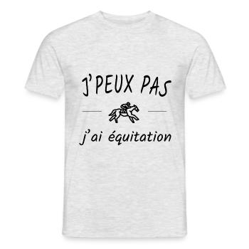 Je peux pas j'ai équitation - T-shirt homme - gris chiné - Devant - AI Model Male 178 dark (178cm)