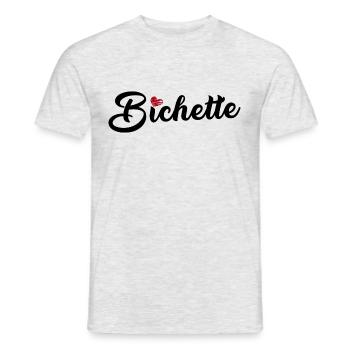 Bichette Femme style - T-shirt homme - gris chiné - Devant - AI Model Male 178 dark (178cm)