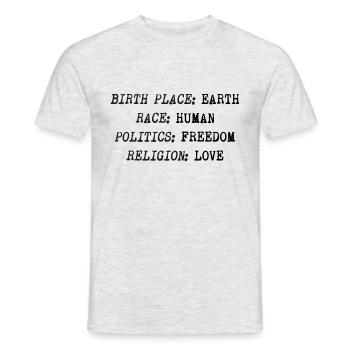 HUMAN KIND - Männer T-Shirt - Grau meliert - Vorne - AI Model Male 178 dark (178cm)