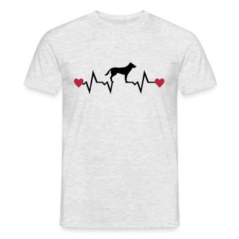 Heartbeat & Dog, German Shepherd - T-shirt homme - gris chiné - Devant - AI Model Male 178 dark (178cm)