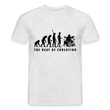 evolution_drummer_c_2c - Männer T-Shirt - Grau meliert - Vorne - AI Model Male 178 dark (178cm)