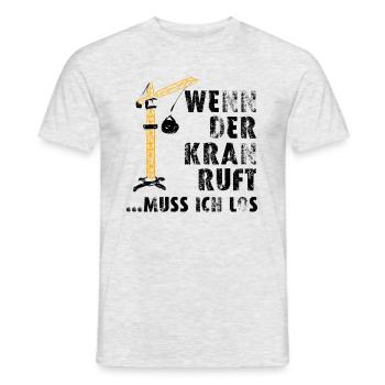 Bauarbeiter Shirt · Kran Arbeit · Last Geschenk - Männer T-Shirt - Grau meliert - Vorne - AI Model Male 178 dark (178cm)