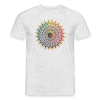Spirale de trois cercles de mandala - T-shirt homme - gris chiné - Devant - AI Model Male 178 dark (178cm)