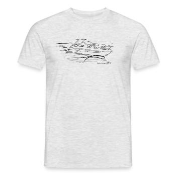Sports boat1 - Men's T-Shirt - heather grey - Front - AI Model Male 178 dark (178cm)
