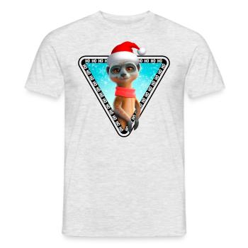 Erdmännchen X-Mas Meerkat Weihnachten - Männer T-Shirt - Grau meliert - Vorne - AI Model Male 178 dark (178cm)