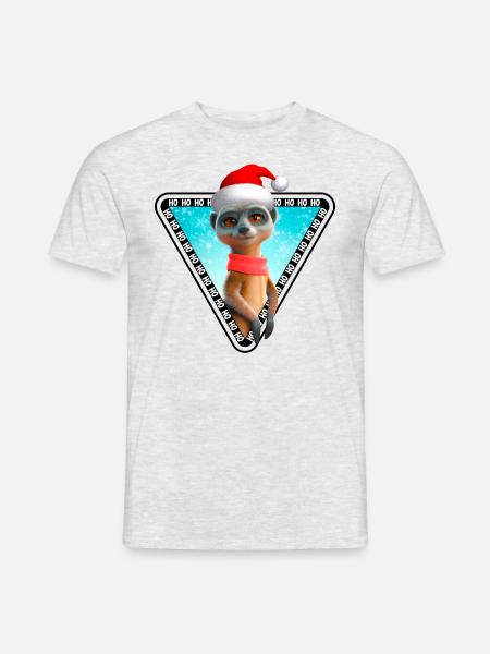 Erdmännchen X-Mas Meerkat Weihnachten - Männer T-Shirt - Grau meliert