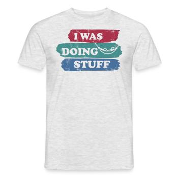 I was doing stuff - Hammock vintage - Men's T-Shirt - heather grey - Front - AI Model Male 178 dark (178cm)