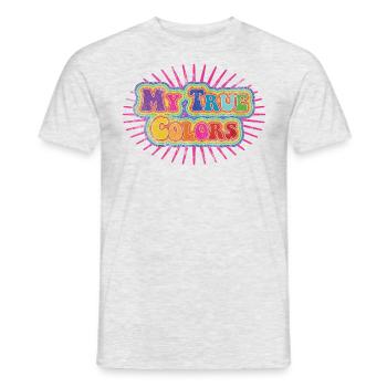My true colors: rainbow on pink vintage - Männer T-Shirt - Grau meliert - Vorne - AI Model Male 178 dark (178cm)