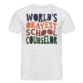 World's okayest school counselor - Men's T-Shirt - heather grey - Front - AI Model Male 178 dark (178cm)