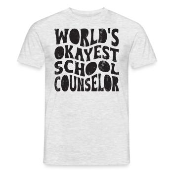 World's okayest school counselor - Men's T-Shirt - heather grey - Front - AI Model Male 178 dark (178cm)