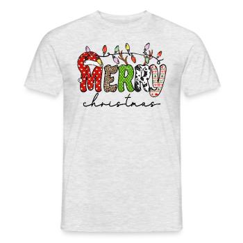 MERRY christmas, Santa hat - Men's T-Shirt - heather grey - Front - AI Model Male 178 dark (178cm)