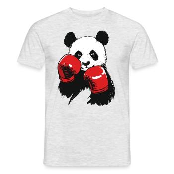 Boxing Panda Red Boxing Gloves - Men's T-Shirt - heather grey - Front - AI Model Male 178 dark (178cm)