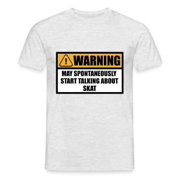 Skat Spielen Sprüche Witzig Lustig Spruch Warnung - Männer T-Shirt - Grau meliert - Vorne - AI Model Male 178 dark (178cm)
