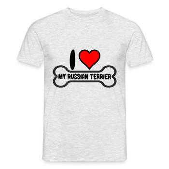 Black Russian Terrier Maman dit J’aime mon - T-shirt homme - gris chiné - Devant - AI Model Male 178 dark (178cm)