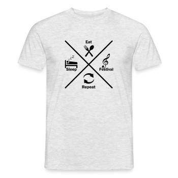 Mangez Sleep Festival Repeat - T-shirt homme - gris chiné - Devant - AI Model Male 178 dark (178cm)