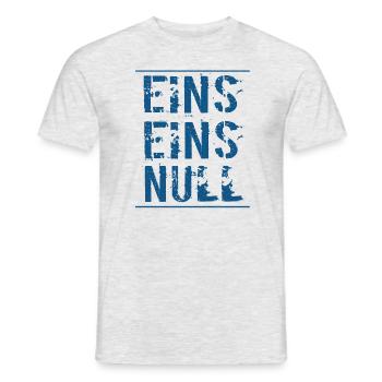 EINS EINS NULL - 110 Polizei (dunkel) - Männer T-Shirt - Grau meliert - Vorne - AI Model Male 178 dark (178cm)