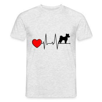 Pumi Hund Mama Herzschlag Schwarz - Männer T-Shirt - Grau meliert - Vorne - AI Model Male 178 dark (178cm)