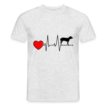 German Brandlbracke Dog Heartbeat Black - Men's T-Shirt - heather grey - Front - AI Model Male 178 dark (178cm)