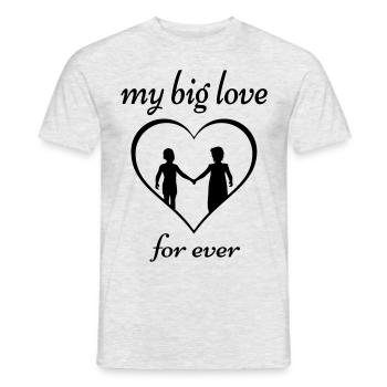 Mon grand amour pour toujours - mon grand amour - T-shirt homme - gris chiné - Devant - AI Model Male 178 dark (178cm)