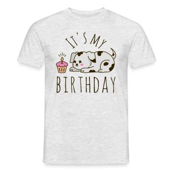 It's my Birthday Dog - Men's T-Shirt - heather grey - Front - AI Model Male 178 dark (178cm)
