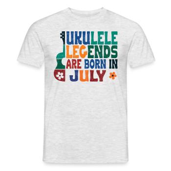 Ukulele Legends are born in July - Männer T-Shirt - Grau meliert - Vorne - AI Model Male 178 dark (178cm)
