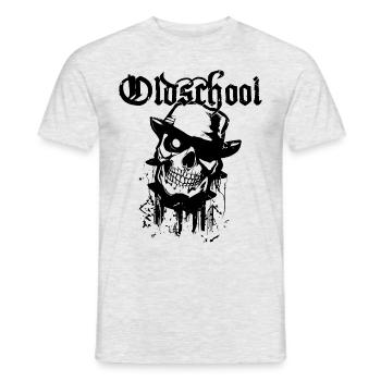 Old School Gangster Skull - Men's T-Shirt - heather grey - Front - AI Model Male 178 dark (178cm)
