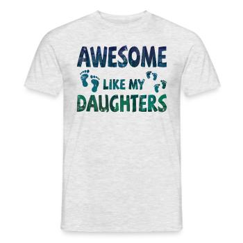 Génial comme mes 2 filles avec des empreintes de pas - T-shirt homme - gris chiné - Devant - AI Model Male 178 dark (178cm)