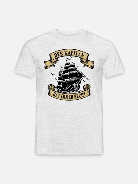 Kapitän Segelboot Recht Segelschiff - Männer T-Shirt - Grau meliert