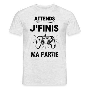 t-shirt j'peux pas j'ai console - T-shirt homme - gris chiné - Devant - AI Model Male 178 dark (178cm)