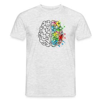 Brain Art and Science Logic & Creativity - Men's T-Shirt - heather grey - Front - AI Model Male 178 dark (178cm)
