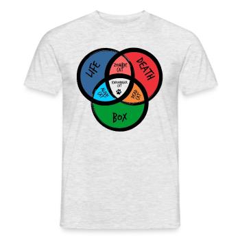 Chat de Schrödinger drôle gros cadeau - T-shirt homme - gris chiné - Devant - AI Model Male 178 dark (178cm)