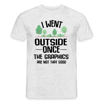 Cadeau de blague résolution de rupture graphique Gamer Outdoors - T-shirt homme - gris chiné - Devant - AI Model Male 178 dark (178cm)