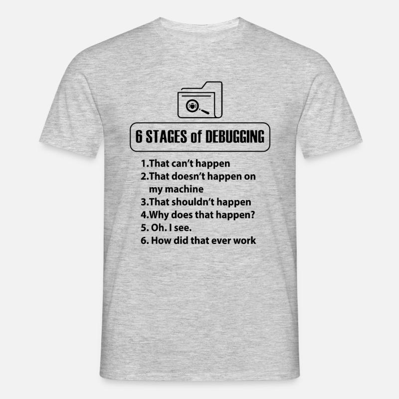 Cadeaux Programmeur Nerd Bug Developer - T-shirt Homme - gris chiné