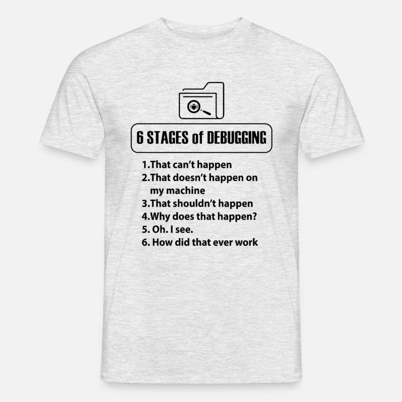 Code Programmierer Nerd Bug Entwickler Geschenke - Männer T-Shirt - Grau meliert